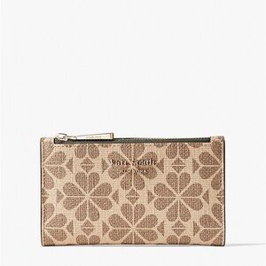 Kate Spade Spade Flower Coated Canvas Small Slim Bifold Wallet